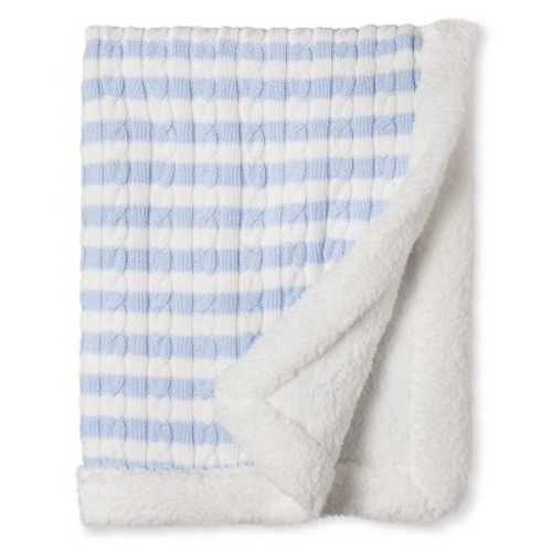 Circo® Cable Knit Baby Blanket - Light Blue Stripe