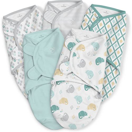 SwaddleMe Original Swaddle 5-PK, Elephant Dream, Small