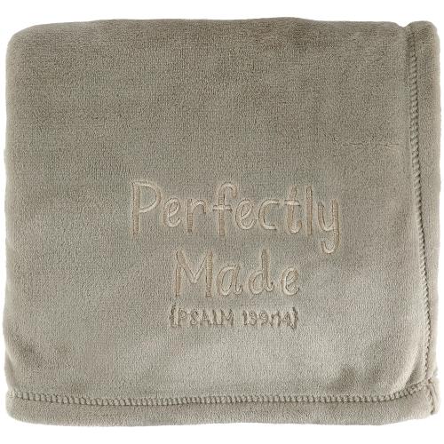Psalm 139:14 Perfectly Made Children's Beige Blanket, 47 x 47 inches