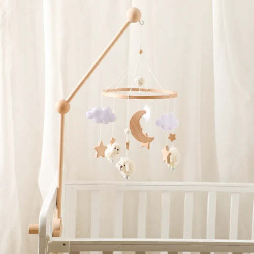 Knit Sheep at Midnight Baby Crib Mobile