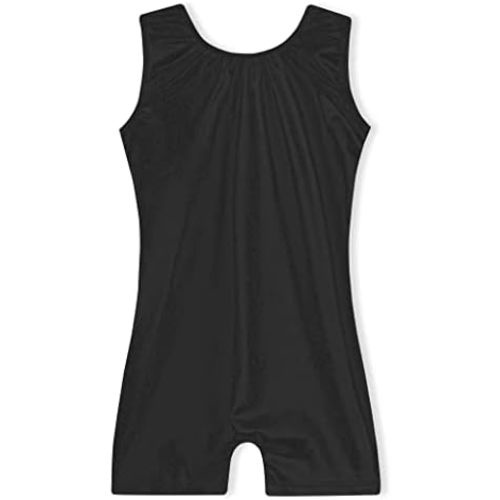 Domusgo Gymnastics Leotards for Girls Sparkly One-Piece Pro Kids Unitard Biketards with Shorts