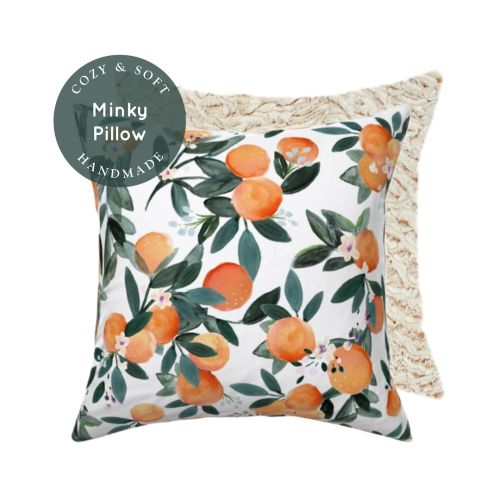 Soft Pillow, Cutie Oranges Pillow, Cutie Nursery, Minky Pillow, Clementine Decor, Pillow For Nursery, Soft Cozy Pillow, Oranges Fruit Pillow