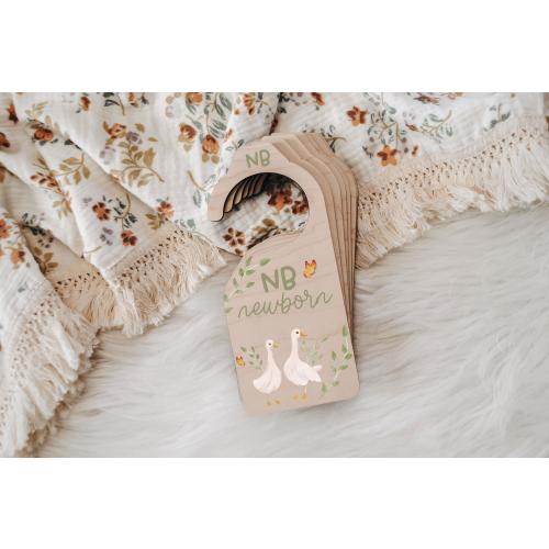 Vintage Goose Baby Wood Closet Dividers, Gender Neutral Nursery Closet Clothes Organizer Wood Clothes Divider Baby Wardrobe Dividers New Mom