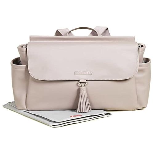 Skip Hop Diaper Bag Backpack: Greenwich Convertible Multi-Function Baby Travel Bag with Changing Pad and Stroller Straps, Vegan Leather, Portobello