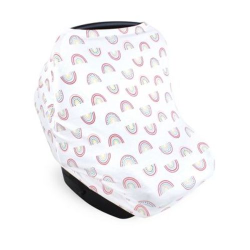 Hudson Baby Girls Multi-use Car Seat Canopy, Modern Rainbow, One Size