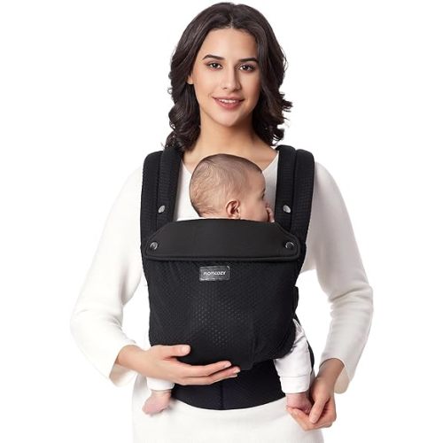 Momcozy Breathable Mesh Baby Carrier, Ergonomic and Lightweight Infant Carrier for 7-44lbs with Enhanced Lumbar Support, All Day Comfort for Hands-Free Parenting, Air Mesh-Black