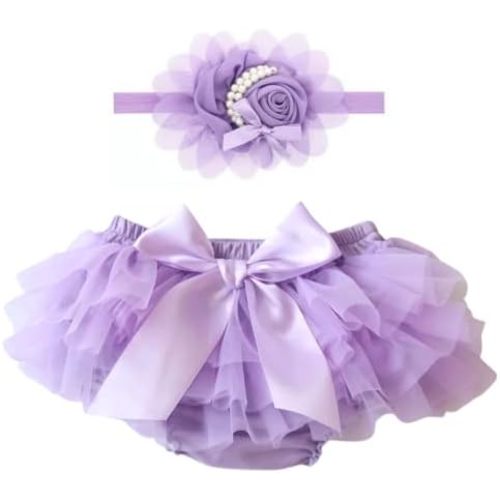 Baby Girl Pink Tutu Soft and Fluffy - Baby Girl Tutu Skirt with Diaper Cover - Infant Tutu with 2 Headbands - Tutus for Girls