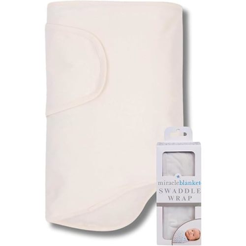 Miracle Blanket Swaddle Wrap - Boy, Girl, or Neutral Receiving Baby Blanket - Soft, Wearable Sleep Sack Essential for Newborns and Infants (Natural Beige)