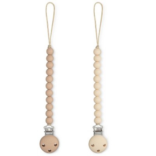 Pacifier Clip for Boys and Girls by Comfy Cubs - Beige & Light Beige