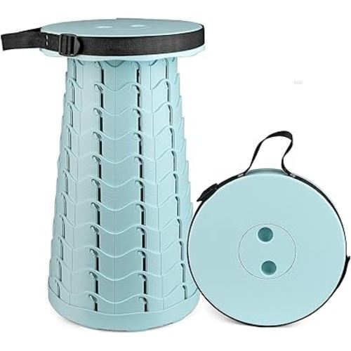 Hesanzol Upgraded Collapsible Stool for Adults, Portable Telescoping Stool Foldable Seats Retractable Stool for Camping Garden Hiking Travel, Adjustable Telescopic Stool Max Load 400lbs
