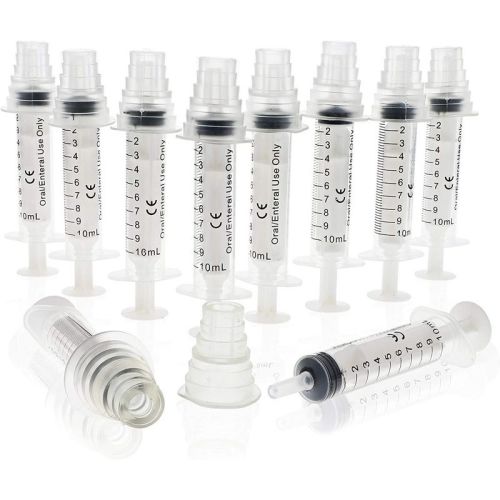 Bright Creations 10 Pack Oral Medicine Syringes with Bottle Adapter (Transparent)