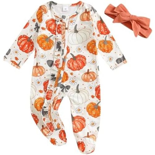 Kuriozud Newborn Baby Girl Boy Footie Romper One Piece Jumpsuit Sleeper Infant Clothes
