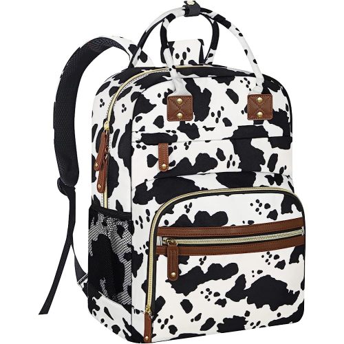 Large Capacity Baby Diaper Bag Backpack with Insulated Pockets, Waterproof, Stylish Cow Print Design, Suitable for Boys and Girls