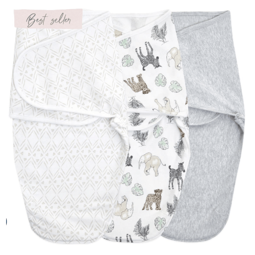 aden + anais essentials easy swaddle wrap quick change 3 pack