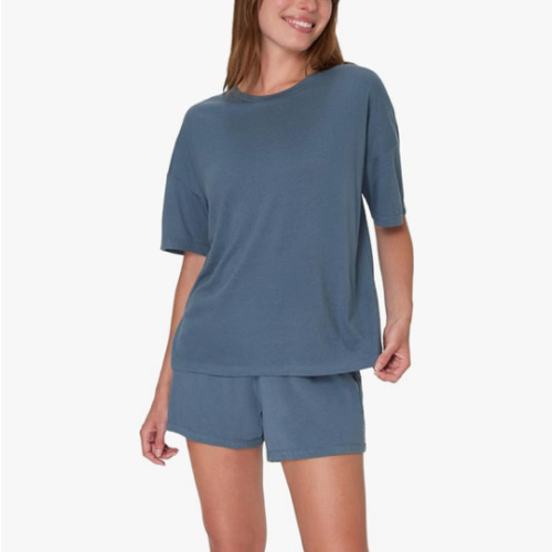 Hanes Women's Originals 2 Piece Lounge, Comfywear Supersoft Boxy T-Shirt & Sleep Shorts Loungewear Set