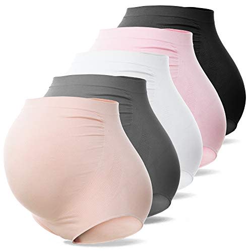 SUNNYBUY Women's Maternity High Waist Underwear Pregnancy Seamless Soft Hipster Panties Over Bump