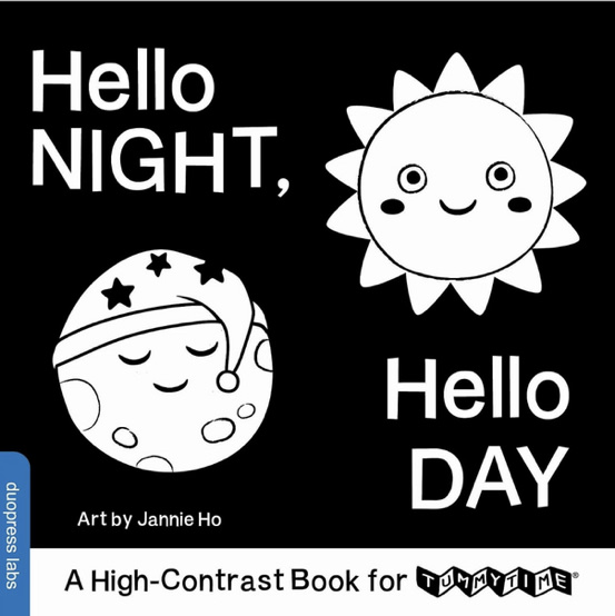 Hello Night, Hello Day: A Fold-Out High-Contrast Baby Board Book Perfect for Tummy Time (High-Contrast Books, 8)