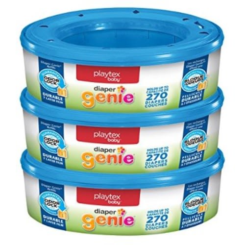 Playtex Diaper Genie Refills for Diaper Genie Diaper Pails - 270 Count (Pack of 3) - Frustration-Free Packaging
