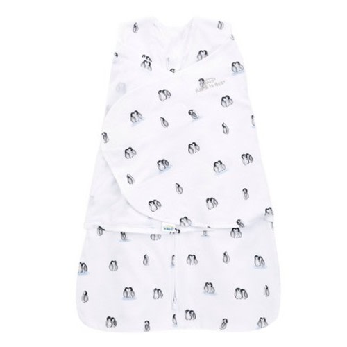 HALO Innovations Sleepsack 100% Cotton Swaddle Wrap, Color: Penguins, Size: NB