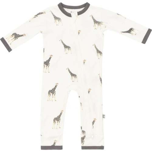 Printed Zippered Romper, Giraffe - Size 6-12M