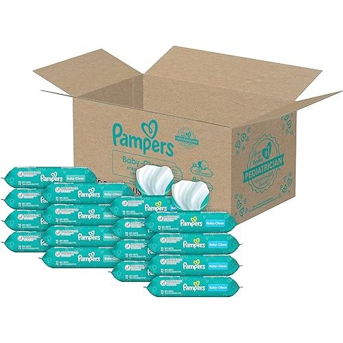 Pampers Baby Clean Wipes Combo, Baby Fresh Scented, 8 Flip-Top Packs, 8 Refill Packs (1152 Wipes Total) [Packaging May Vary]