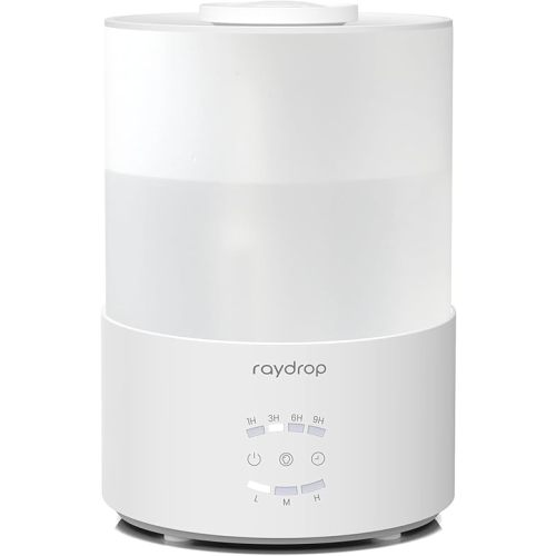 raydrop Humidifiers for Bedroom, 3.0L Cool Mist Humidifiers for Large Room & Home, Top Fill Air Humidifier for Baby Nursery & Plants, Essential Oil Diffuser with Color Lights, Timer, Auto Shut-Off
