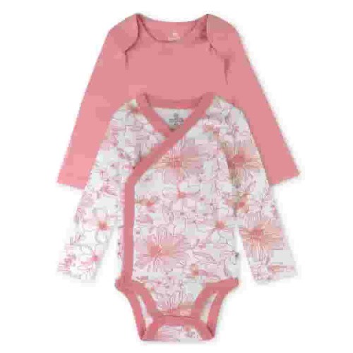 Honest Baby Clothing Baby Boy or Girl Gender Neutral Organic Cotton Long Sleeve Bodysuit and Side Snap Long Sleeve Bodysuit, 2 Piece (Preemie-9 Months)