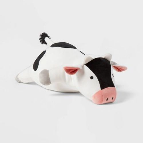 Cow Weighted Plush Kids' Throw Pillow Black/white - Pillowfort™
