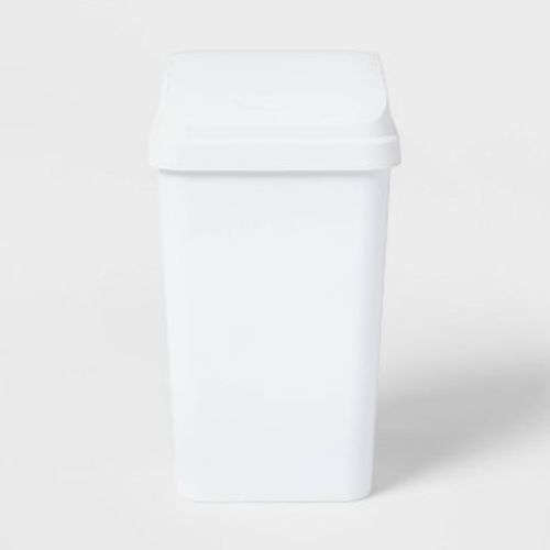 13gal Swing Top Waste Basket White - Brightroom™: Kitchen Trash Can, 13 Gallon Capacity, Textured Plastic, Indoor Use