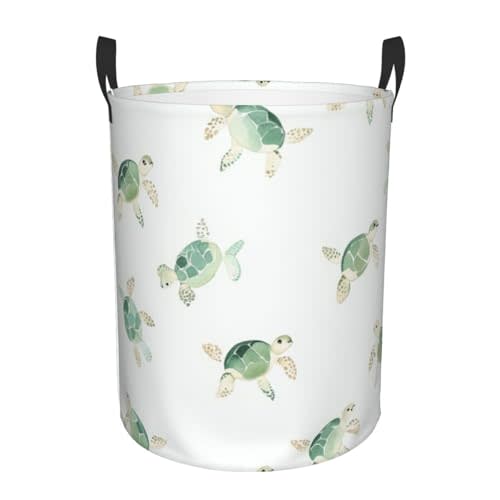 Turtle Laundry Basket Hamper Large Kids Storage Basket Toy Organizer Bins For College Dorms, Boys Girls Baby Bedroom,Bathroom