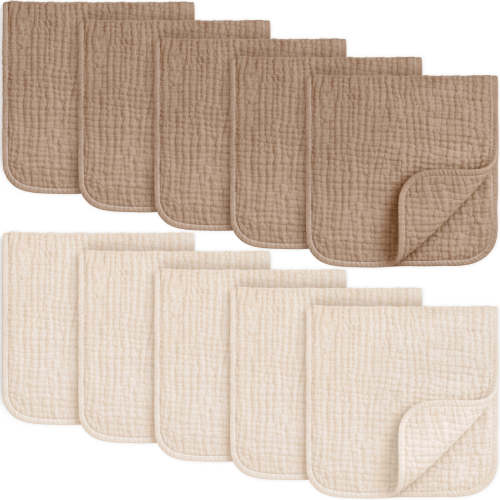 10-Pack Lyra Muslin Burp Cloths (Ecru)