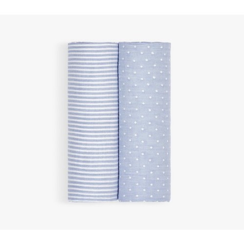 Chambray Muslin Swaddle Set | Pottery Barn Kids