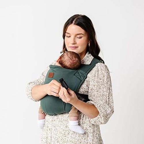 Happy! Haven Baby Carrier – Organic Cotton Blend, 7-35 lbs, Newborn to Toddler – Stretchy Ergonomic Cross-Back Soft Structured Carrier, Adjustable Fit