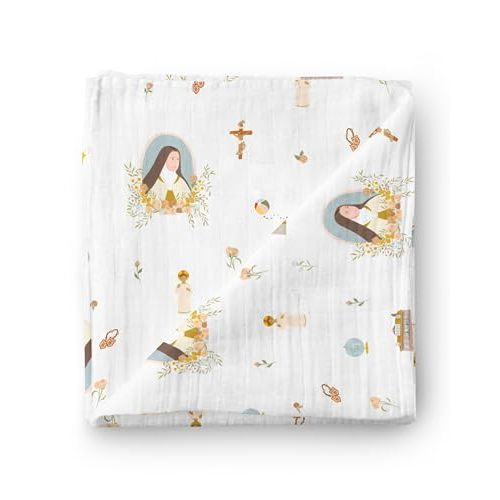 Be A Heart Muslin Swaddle Blanket, Baby Cotton Blanket, Baptism Gift