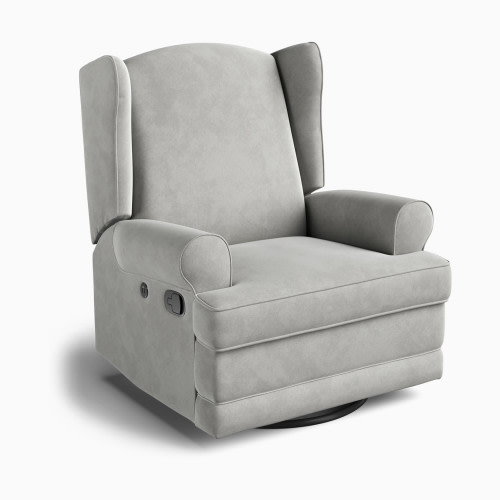 Storkcraft Serenity Wingback Upholstered Recline Glider - Steel