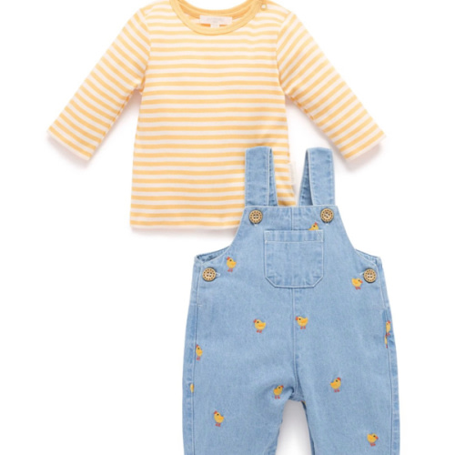 Blue Chook Denim Overall Set - Purebaby