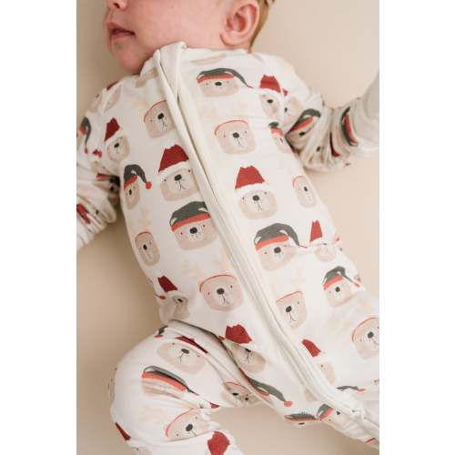 Beige Christmas Bears Bamboo Sleeper