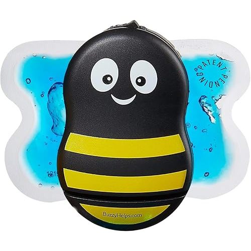 Buzzy - Personal Vibrating Ice Pack - As Seen On Shark Tank - Pain Relief for Shots, IVF, Insulin, Treatments, Vaccines - at Home First Aid - Solution to Reduce Needle Pain & Fear - Striped