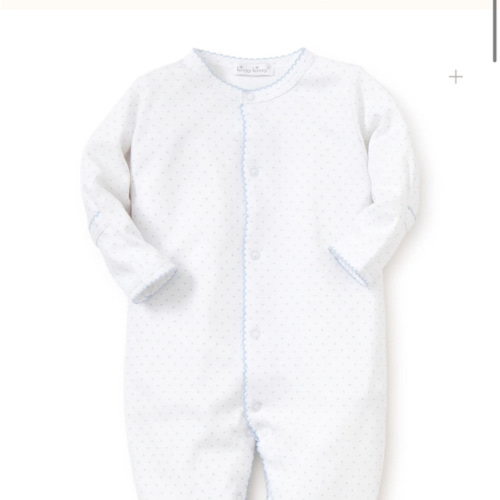 White/Blue New Kissy Dots Print Footie