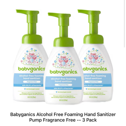 Babyganics Alcohol Free Foaming Hand Sanitizer Pump Fragrance Free -- 3 Pack - Vitacost
