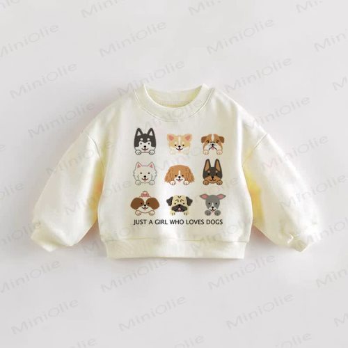 JUST A GIRL WHO LOVES DOGS Baby Toddler Sweatshirt