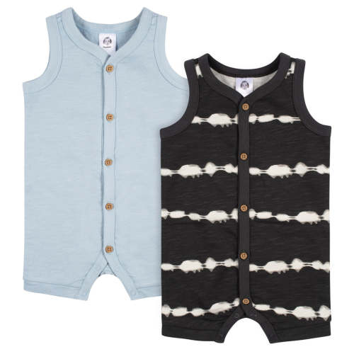 2-Pack Baby Boys Dark Gray Tie Dye & Blue Heather Short Leg Sleeveless – Gerber Childrenswear
