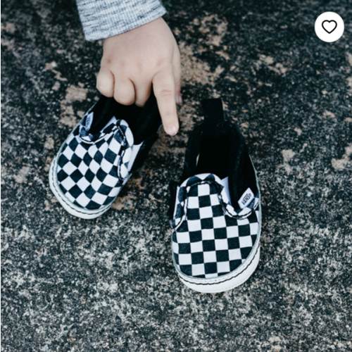 Vans Slip-On V Checkerboard Crib Shoe - Baby - Black / White | Journeys