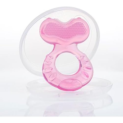 Nuby | Silicone Teethe-eez Teether with Bristles | Pink