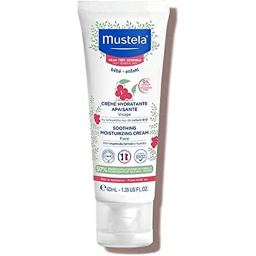 Mustela Baby Soothing Moisturizing Cream - Face Moisturizer for Very Sensitive Skin - with Natural Avocado & Schizandra Berry - Fragrance-Free - 1.35 fl. oz.