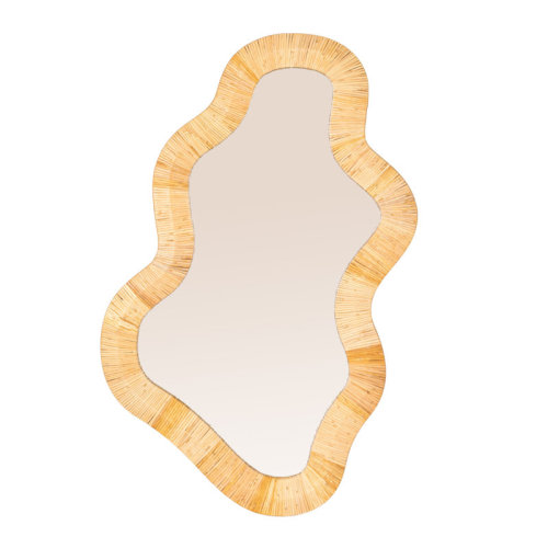 Rowena Interiors Delphine Wavy Rattan Wall Mirror | Wayfair