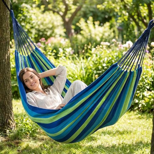 ANYOO Cotton Hammock - Green
