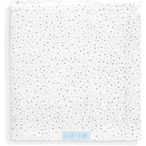 QuickZip Crib Extra Zip-On Sheet (SecureFit Wraparound Base Not Included) - Faster, Safer, Easier Baby Crib Sheets - Gray Dot 100% Cotton - Fits All Standard Crib Mattresses