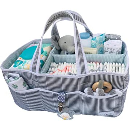 Lily Miles Baby Diaper Caddy - Large Organizer Tote Bag for Baby essentials Boy or Girl - Baby Shower Basket - Nursery Must Haves - Registry Favorites - Newborn Caddie Car Travel