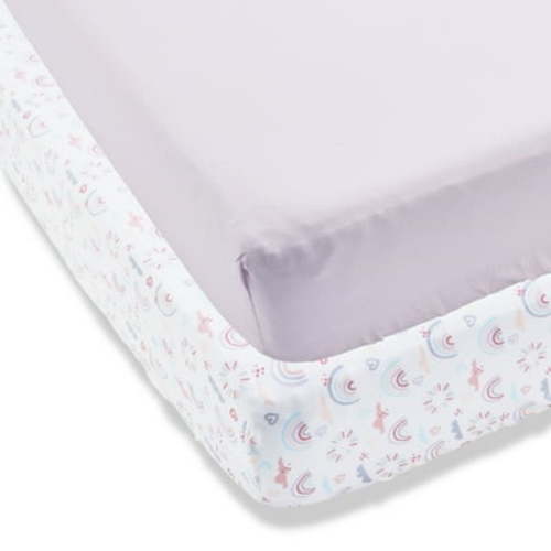 Parent's Choice 2-Piece 200 Thread Count Cotton Bed Sheet Set, Crib